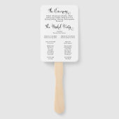 Southern Belle Calligraphy Wedding Programme Handwaaier (Achterkant)