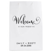 Southern Belle Calligraphy Wedding Welcome Medium Cadeauzakje (Voorkant)