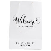 Southern Belle Calligraphy Wedding Welcome Medium Cadeauzakje (Achterkant)