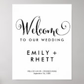Southern Belle Calligraphy Welcome Wedding Poster (Voorkant)