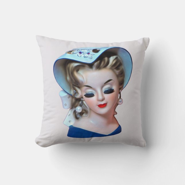 Southern Belle Head Vase Bonnet Lady met Attitude Kussen (Voorkant)