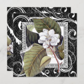 Southern Belle Magnolia Save the Date Damask (Voorkant / Achterkant)