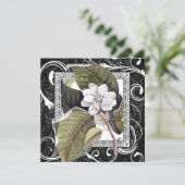 Southern Belle Magnolia Save the Date Damask (Staand voorkant)