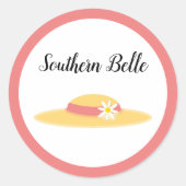 Southern Belle Summer Daisy Pet Schattigee Cartoon Ronde Sticker (Voorkant)