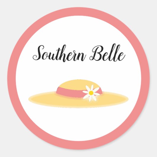 Southern Belle Summer Daisy Pet Schattigee Cartoon Ronde Sticker (Voorkant)