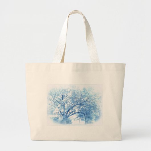 Southern Blue Oak Toile Grote Tote Bag (Voorkant)