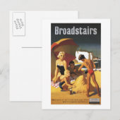 Southern British Railways Family on Beach Briefkaart (Voorkant / Achterkant)