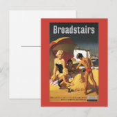 Southern British Railways Family on Beach Briefkaart (Voorkant / Achterkant)