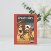 Southern British Railways Family on Beach Briefkaart (Staand voorkant)