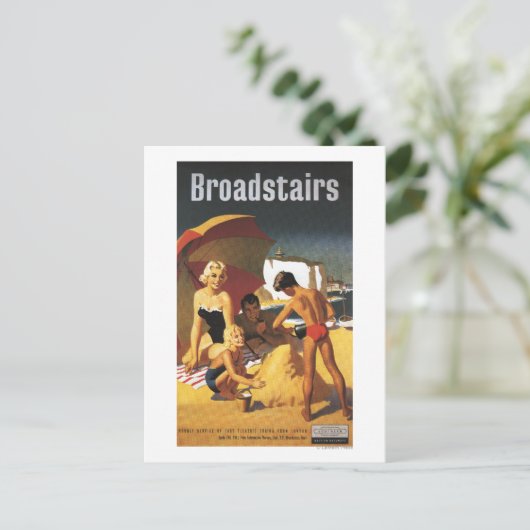 Southern British Railways Family on Beach Briefkaart (Staand voorkant)