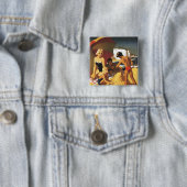 Southern British Railways Family on Beach Vierkante Button 5,1 Cm (In situ)