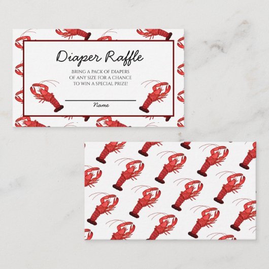 Southern Cajun Crawfish Baby shower Luier Raffle Informatiekaartje (Voorkant / Achterkant)