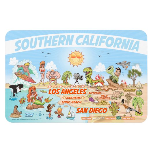 Southern California Beach Paradise Magnet Magneet (Horizontaal)