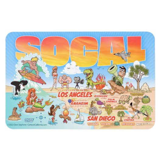 Southern California Beach Paradise Magnet Magneet (Horizontaal)