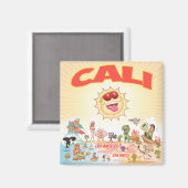 Southern California Cali Cartoon Magnet (Voorkant / Achterkant)