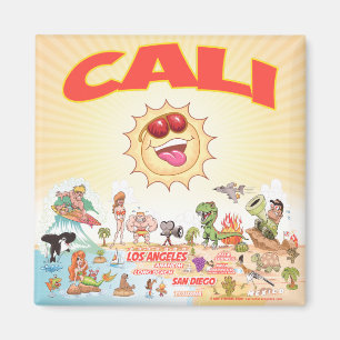 Southern California Cali Cartoon Magnet
