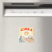 Southern California Cali Cartoon Magnet (Insitu (Vaatwasser))