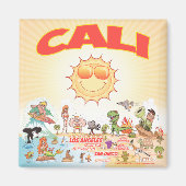 Southern California Cali Cartoon Magnet (Voorkant)