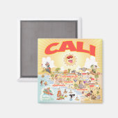 Southern California Cali Cartoon Magnet (Voorkant / Achterkant)