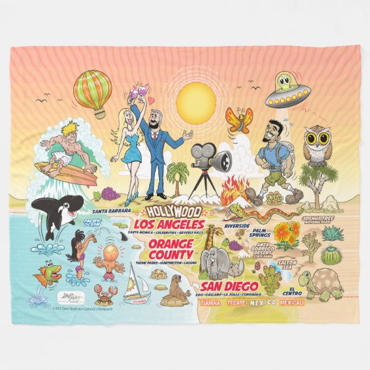 Southern California Fleece Blanket (Voorkant (Horizontaal))