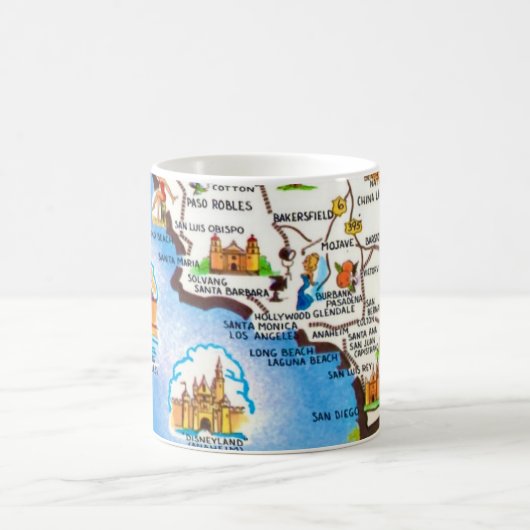 Southern California Map Mug Koffiemok (Center)
