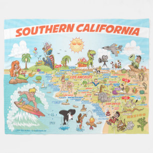 Southern California Scene Fleece Blanket Deken