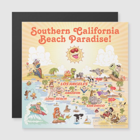 Southern California Souvenir Magnet (Voorkant / Achterkant)