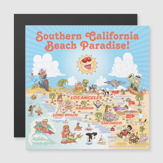 Southern California Souvenir Magnet (Voorkant / Achterkant)