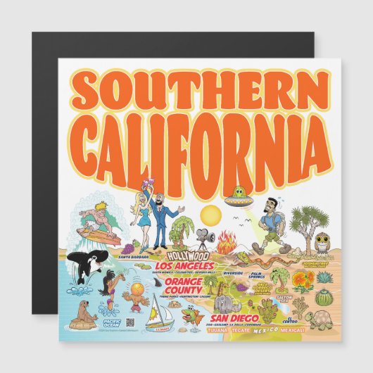 Southern California Souvenir Magnet (Voorkant / Achterkant)