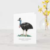 Southern Cassowary Folded Note Card Kaart (Gele Bloem)