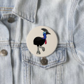 Southern Cassowary Ronde Button 7,6 Cm (In situ)