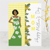 Southern Charm Afro-Amerikaanse Moederdag Kaart (Gele Bloem)