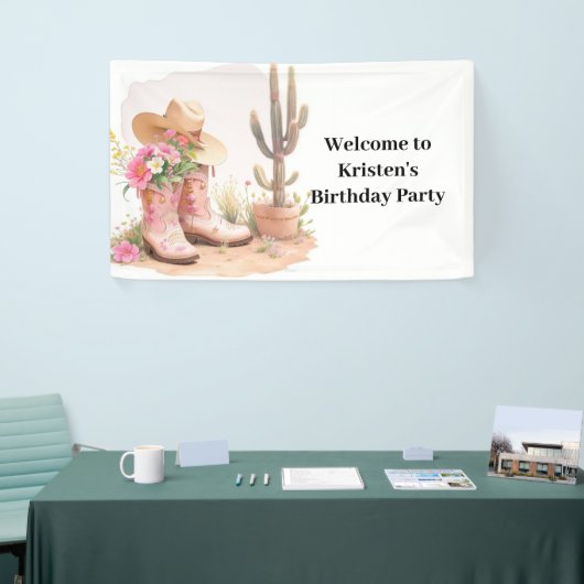 Southern Charm Cowboy Petten Verjaardag Spandoek (Beurs)