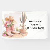 Southern Charm Cowboy Petten Verjaardag Spandoek (Horizontaal)