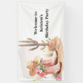 Southern Charm Cowboy Petten Verjaardag Spandoek (Verticaal)