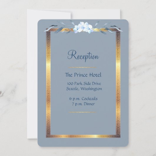 Southern Charm Dusty Blue Wedding Kaart (Achterkant)