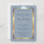 Southern Charm Dusty Blue Wedding Kaart (Voorkant)