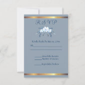 Southern Charm Dusty Blue Wedding Reply RSVP Kaartje (Voorkant)