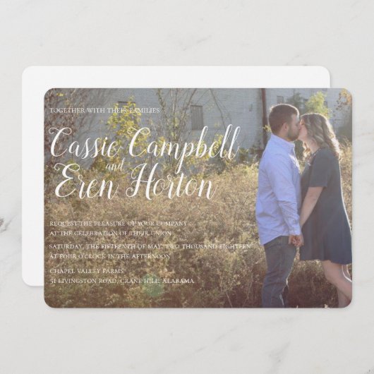 Southern Classic huwelijksuitnodiging Kaart (Voorkant / Achterkant)