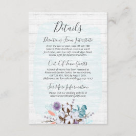 Southern Cotton Floral Wedding Detail / Routebesch Informatiekaartje
