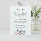 Southern Cotton Floral Wedding Detail / Routebesch Informatiekaartje (Staand voorkant)