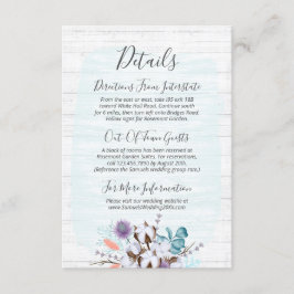 Southern Cotton Floral Wedding Detail / Routebesch Informatiekaartje