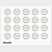Southern Cotton Rustiek Wood Wedding Custom Initia Ronde Sticker (Vel)