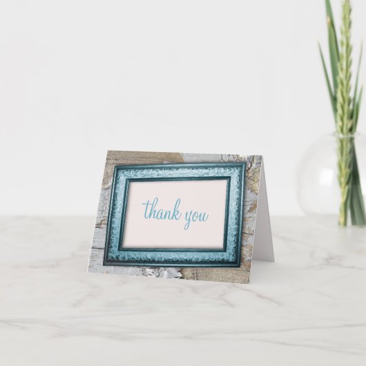 Southern Country Blue Rustic Bedankkaart (Voorkant)