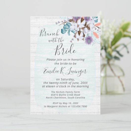 Southern Country Cotton Vrijgezellenfeest Bruidbru Kaart (Staand voorkant)