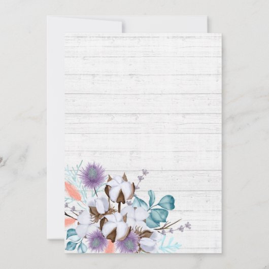 Southern Country Cotton Vrijgezellenfeest Bruidbru Kaart (Achterkant)