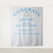 Southern Cowboy Monogram Afstuderen Foto Achtergro Wandkleed (Voorkant)