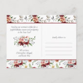 Southern Floral Cotton kerst Joy Holiday Foto Briefkaart (Achterkant)