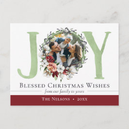 Southern Floral Cotton kerst Joy Holiday Foto Briefkaart