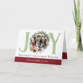 Southern Floral Cotton kerst Joy Holiday Foto Kaart (Voorkant)